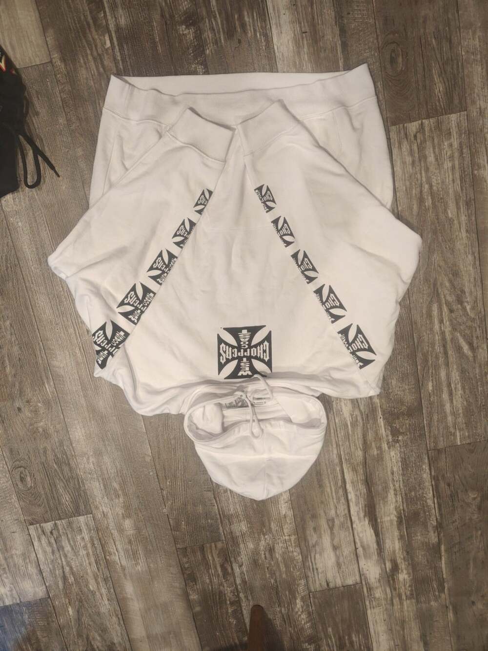West Coast Choppers Iron Cross White Hoodie Sweatshirt XL